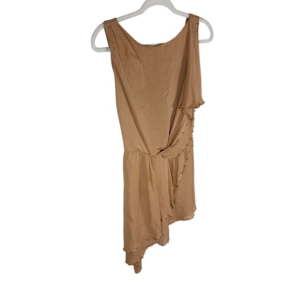 Haute Hippie Silk Asymmetrical Draped Dress Beaded Detail Cocktail Boho Chic SM - Picture 2 of 8